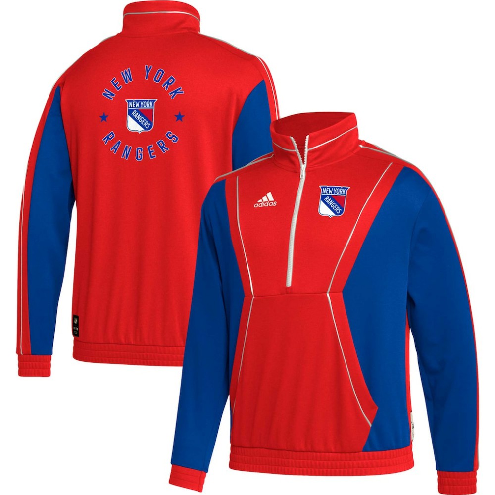 New York Rangers adidas Team Classics Half-Zip Jacket - Red - NHL 4942805