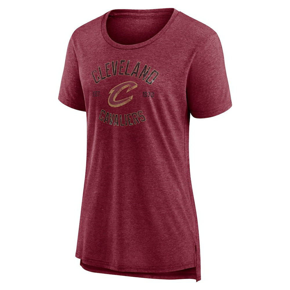 Cleveland Cavaliers Women's Heritage Tri-Blend T-Shirt Heather Wine