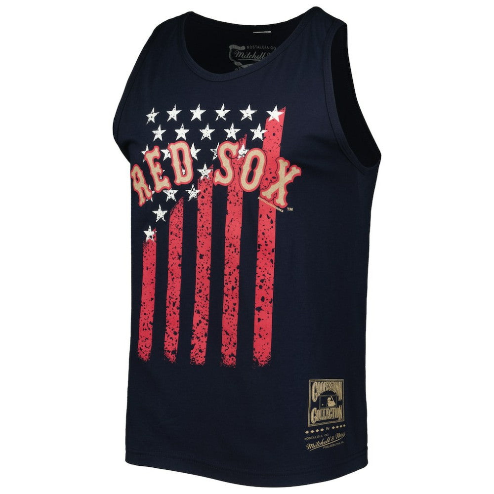 Boston Red Sox Mitchell & Ness Cooperstown Collection Stars and Stripes Tank Top - Navy - Mitchell & Ness on Sale
