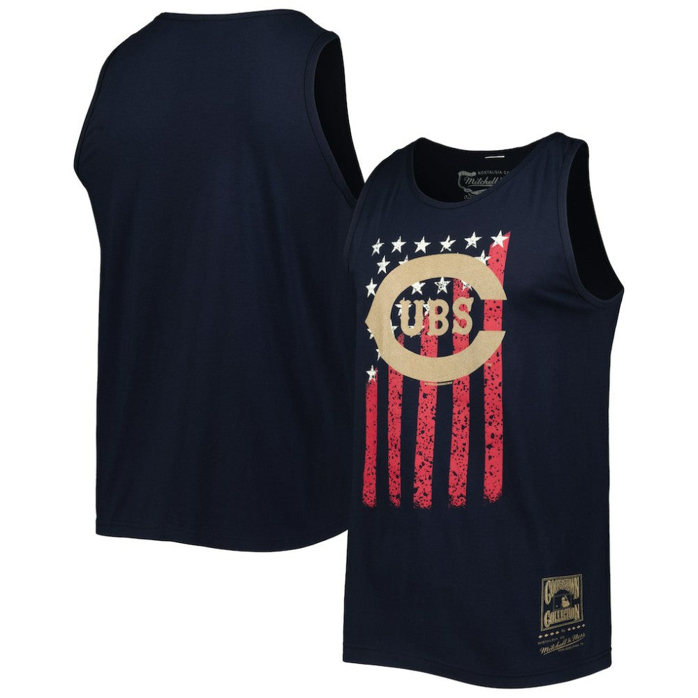 Chicago Cubs Mitchell & Ness Cooperstown Collection Stars and Stripes Tank Top - Navy - Mitchell & Ness Discount