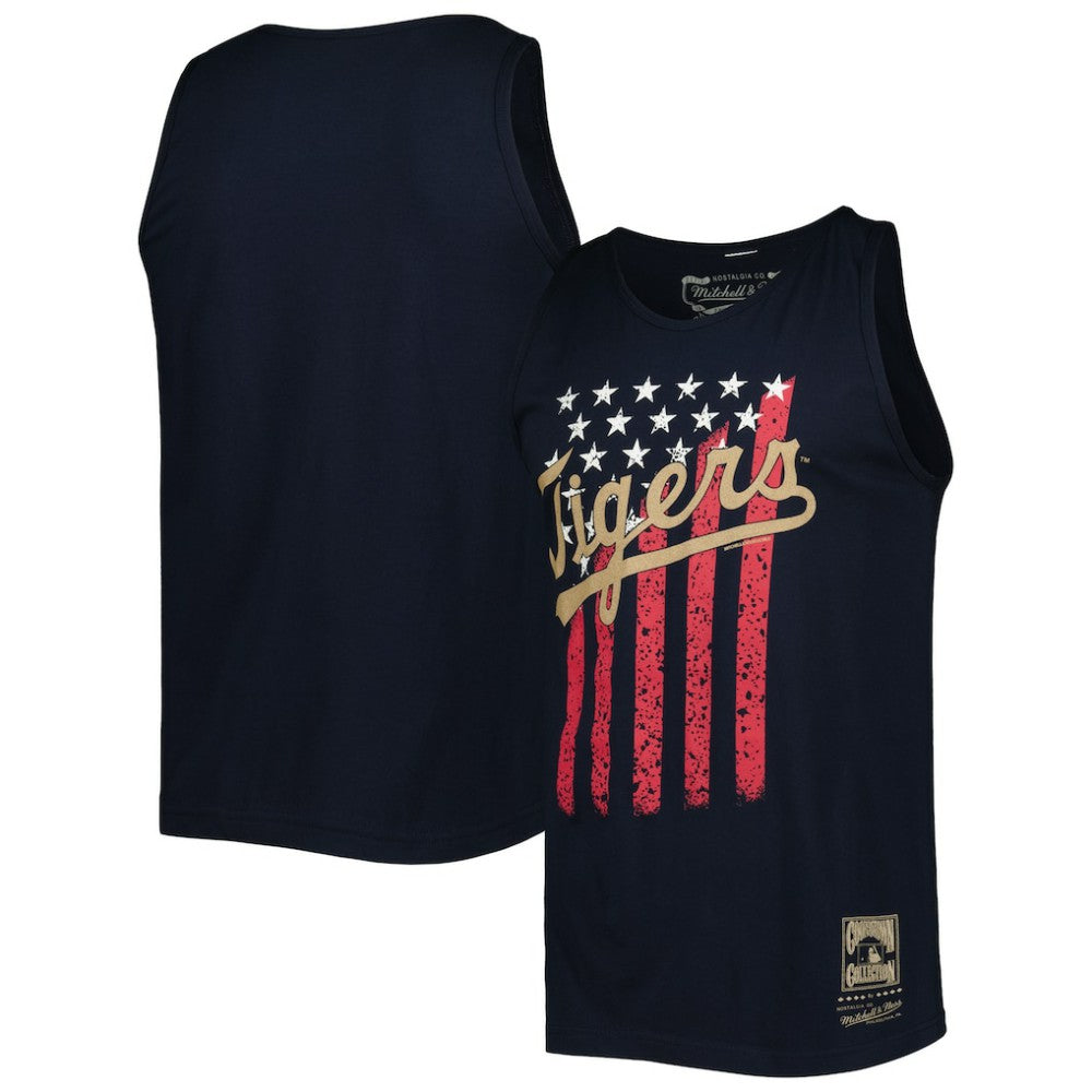 Detroit Tigers Mitchell & Ness Cooperstown Collection Stars and Stripes Tank Top - Navy - Mitchell & Ness Sale