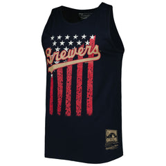 Milwaukee Brewers Mitchell & Ness Cooperstown Collection Stars and Stripes Tank Top - Navy - Mitchell & Ness on Sale