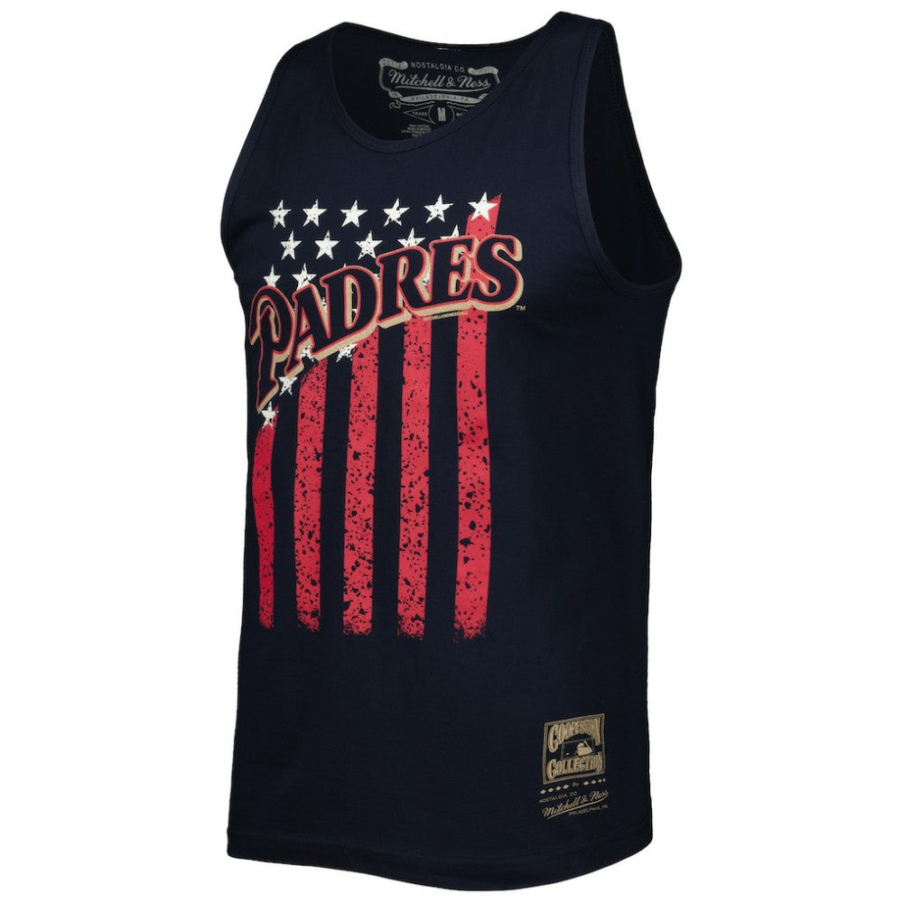 San Diego Padres Mitchell & Ness Cooperstown Collection Stars and Stripes Tank Top - Navy - Mitchell & Ness Lifestyle