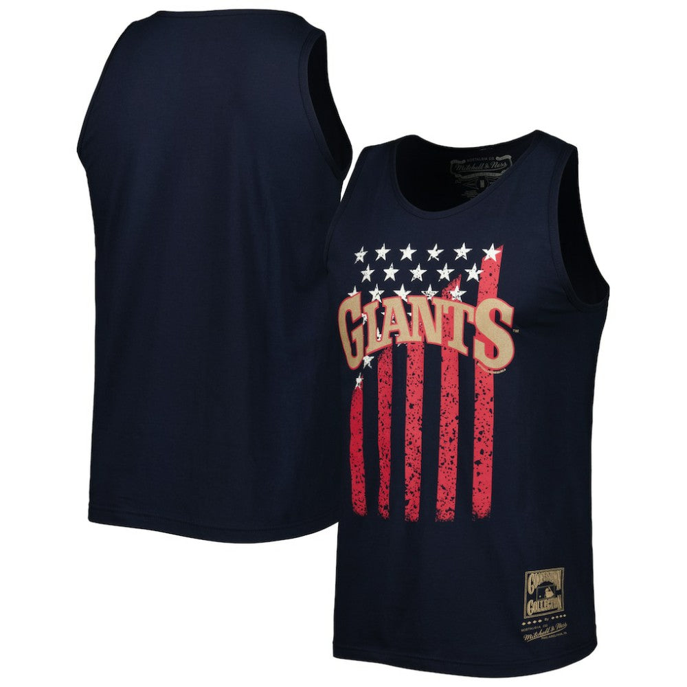 San Francisco Giants Mitchell & Ness Cooperstown Collection Stars and Stripes Tank Top - Navy - Mitchell & Ness Discount