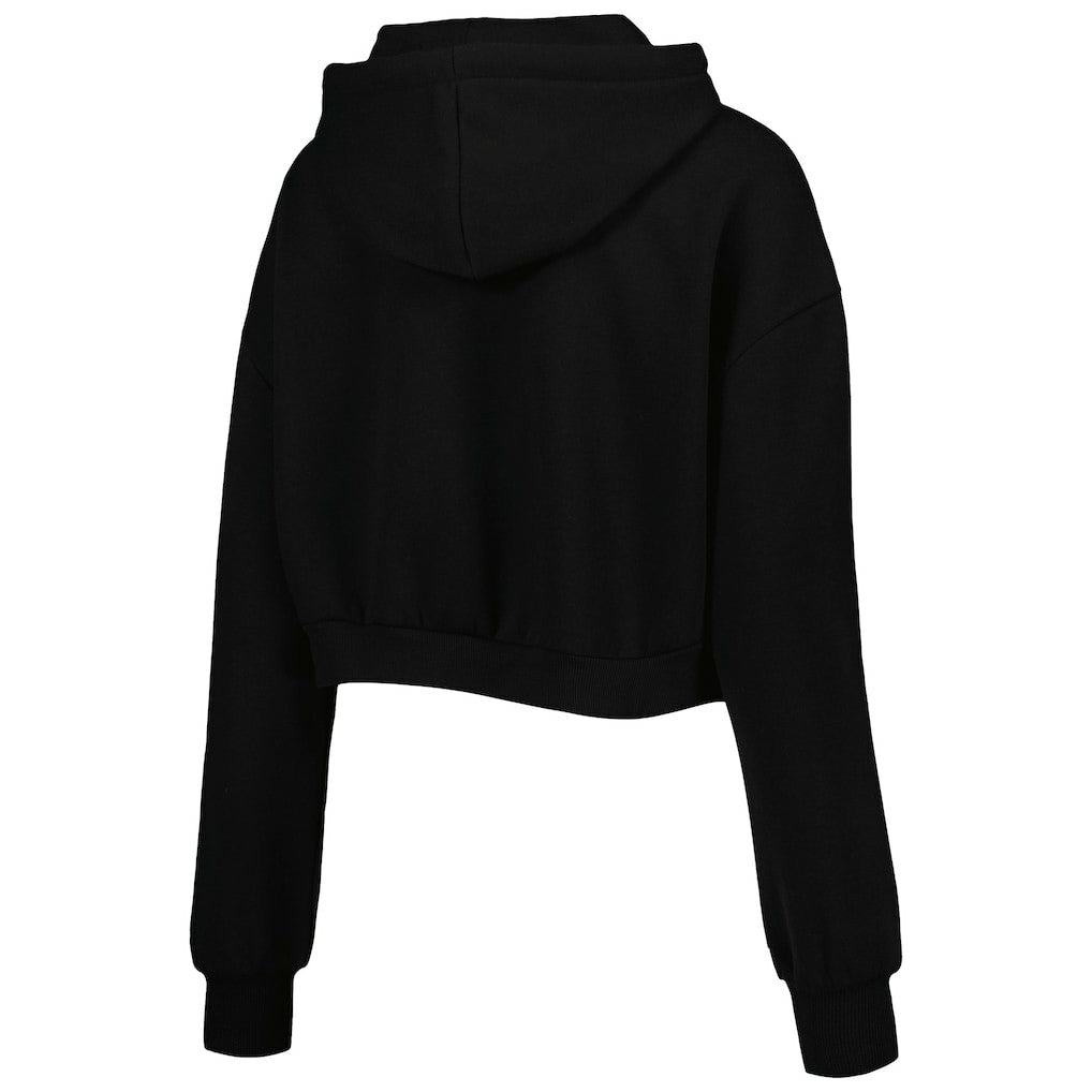 Cleveland Browns The Wild Collective Women's Cropped Pullover Hoodie Black