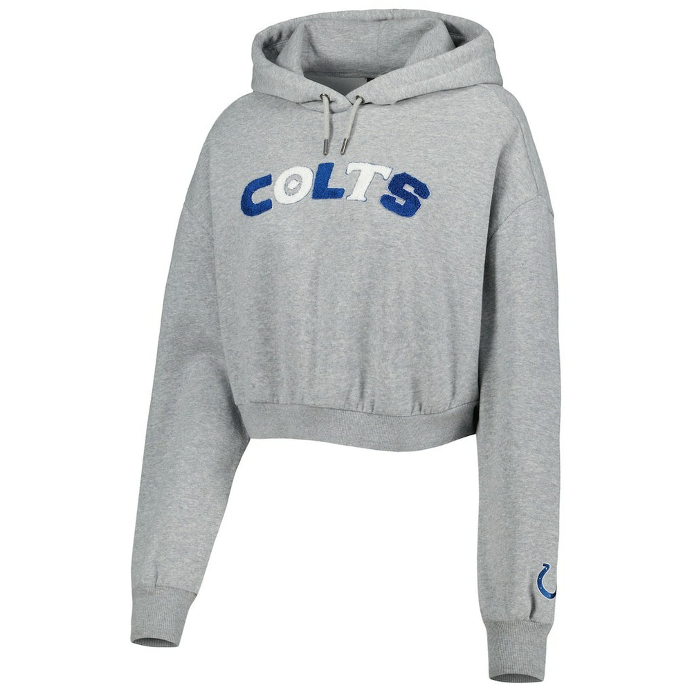 Indianapolis Colts The Wild Collective Women's Cropped Pullover Hoodie Gray