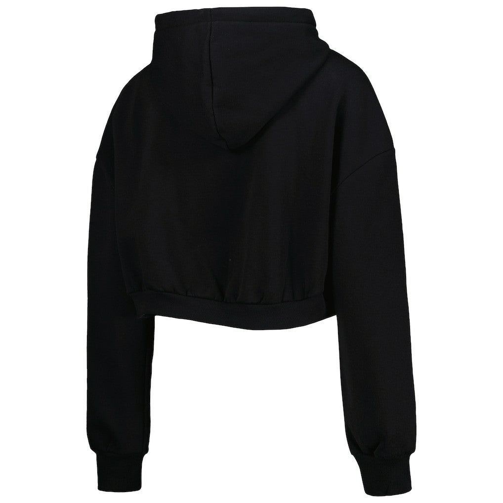 Las Vegas Raiders The Wild Collective Women's Cropped Pullover Hoodie Black