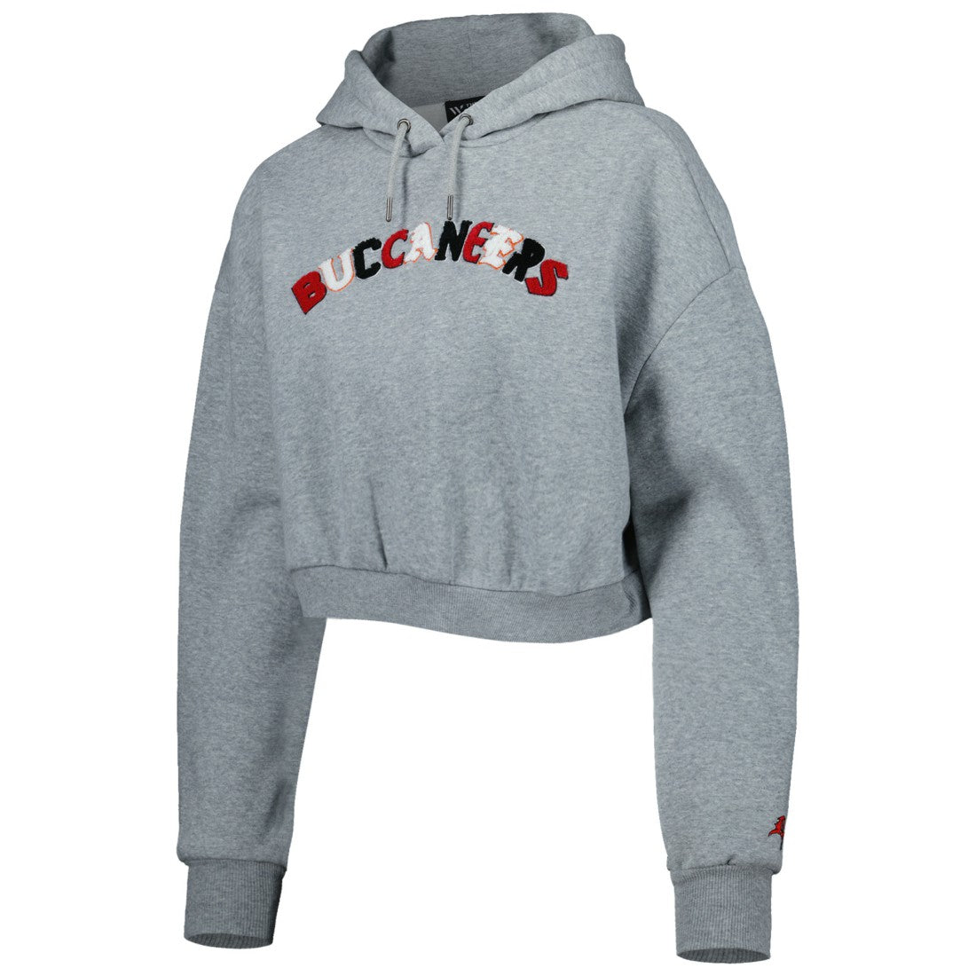 Tampa Bay Buccaneers The Wild Collective Women's Cropped Pullover Hoodie Gray