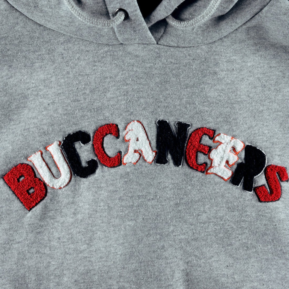 Tampa Bay Buccaneers The Wild Collective Women's Cropped Pullover Hoodie Gray