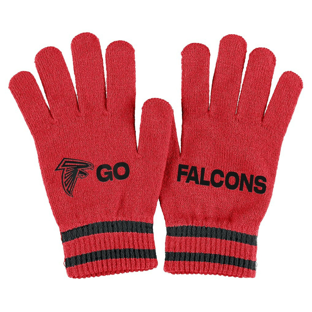 Atlanta Falcons WEAR by Erin Andrews Women's Double Jacquard Cuffed Knit Hat with Pom and Gloves Set Red