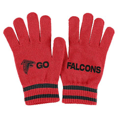Atlanta Falcons WEAR by Erin Andrews Women's Double Jacquard Cuffed Knit Hat with Pom and Gloves Set Red