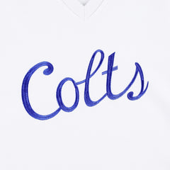 Indianapolis Colts The Wild Collective Women's Cheer V-Neck Fleece Pullover Sweatshirt White