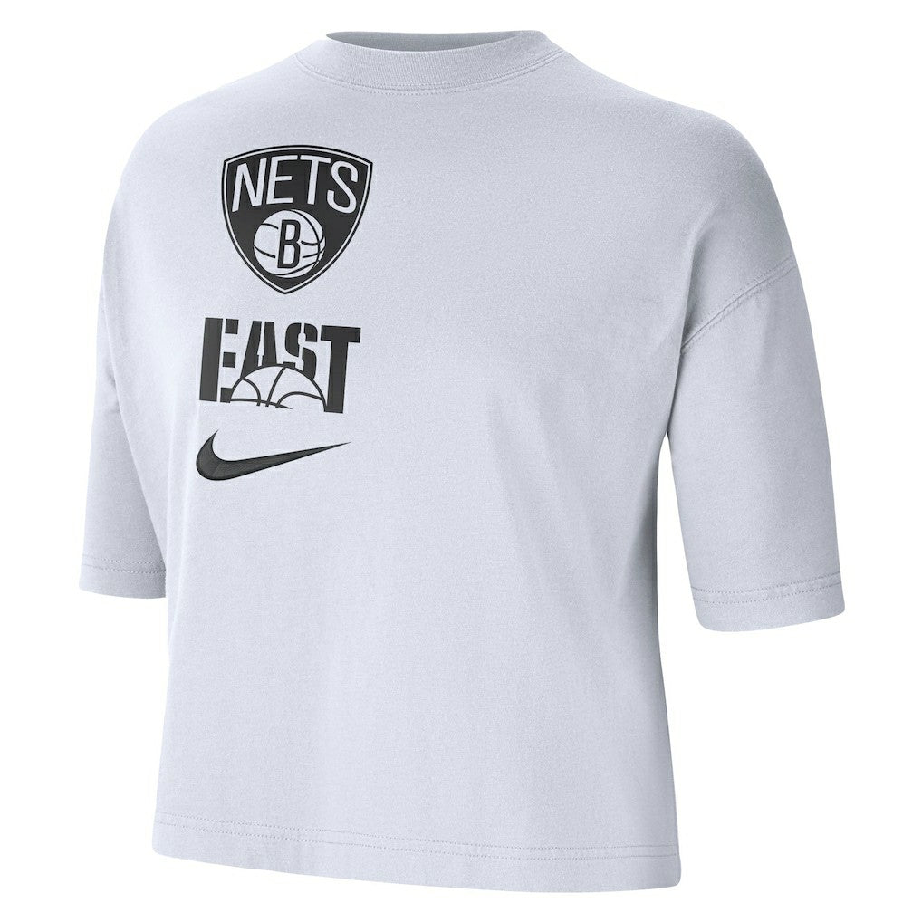 Brooklyn Nets Women's Essential Boxy T-Shirt White | Nike for sale