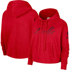 Chicago Bulls Women's Split Flip Courtside Cropped Pullover Hoodie Red | Nike for sale