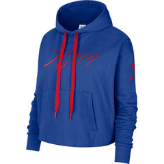 Philadelphia 76ers Women's Split Flip Courtside Cropped Pullover Hoodie Royal | Nike discount