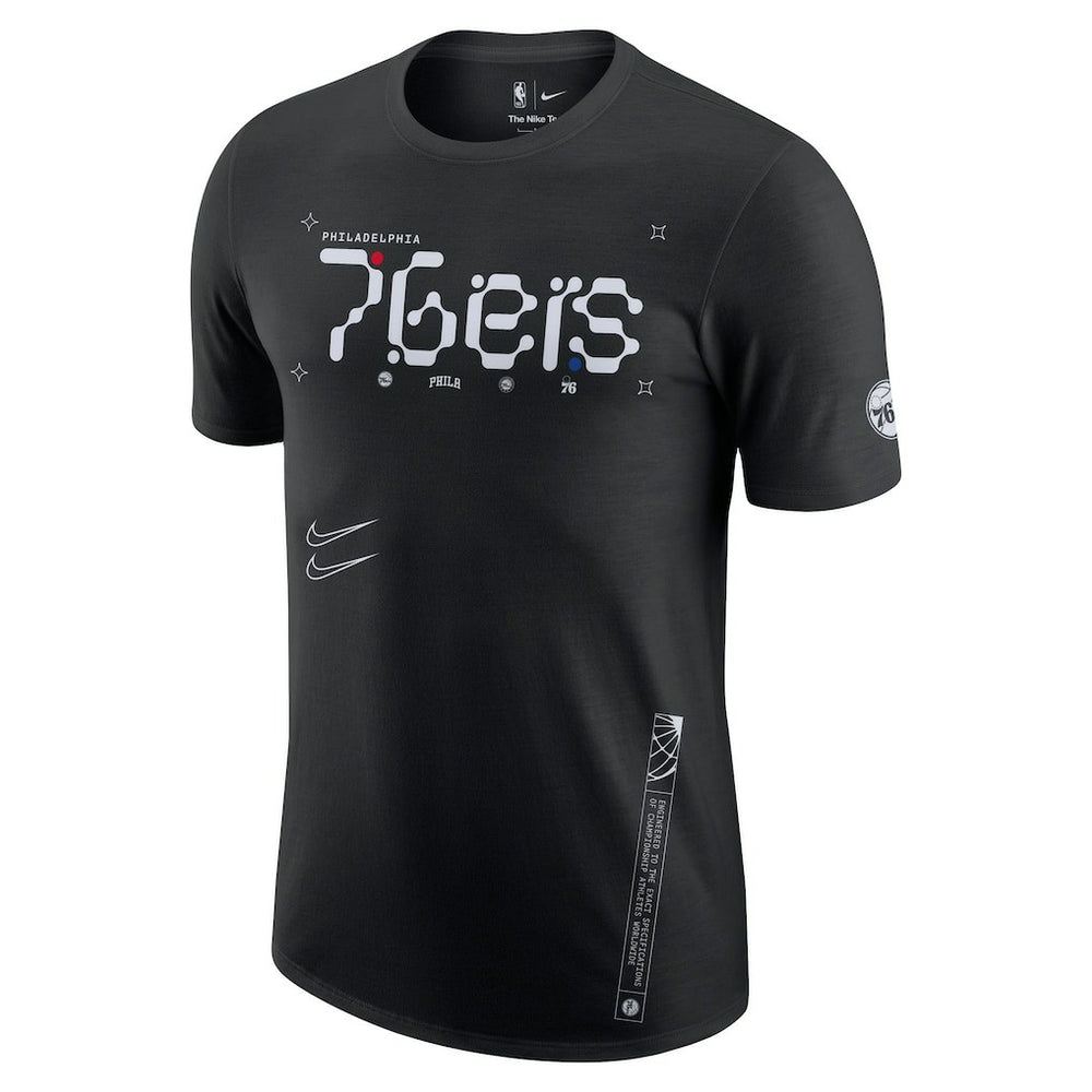 Philadelphia 76ers Courtside Air Traffic Control Max90 T-Shirt Black | Nike Lifestyle