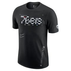 Philadelphia 76ers Courtside Air Traffic Control Max90 T-Shirt Black | Nike Lifestyle