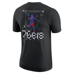 Philadelphia 76ers Courtside Air Traffic Control Max90 T-Shirt Black | Nike Lifestyle