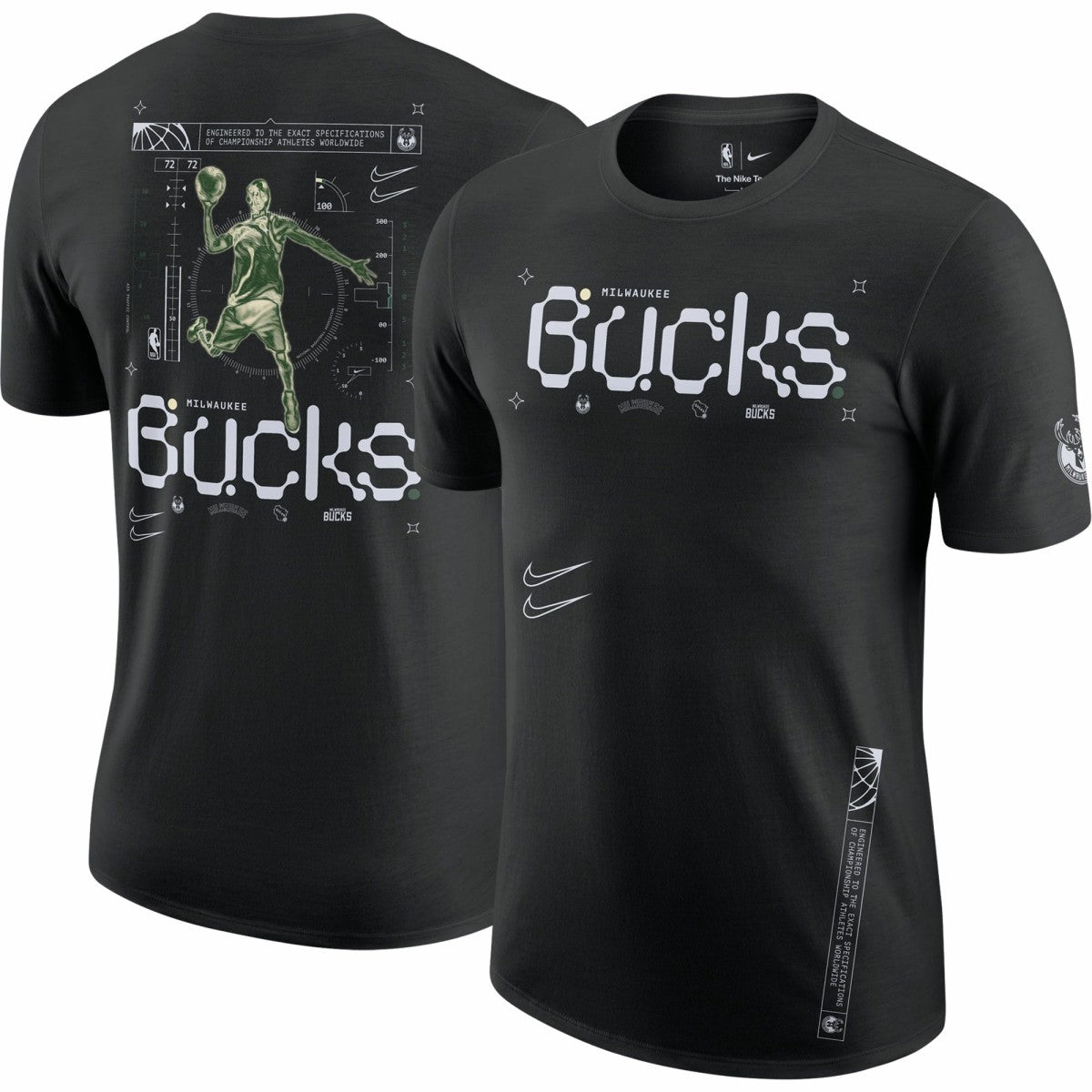 Milwaukee Bucks Courtside Air Traffic Control Max90 T-Shirt Black | Nike discount