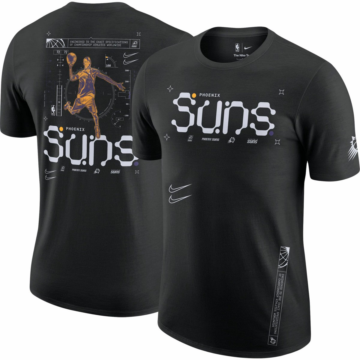 Phoenix Suns Courtside Air Traffic Control Max90 T-Shirt Black | Nike US