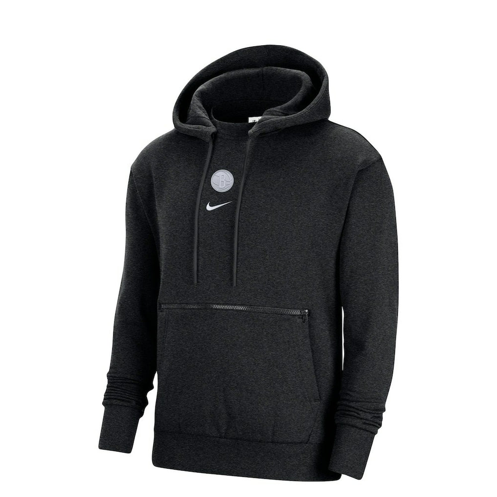 Brooklyn Nets Courtside Versus Flight Pullover Hoodie Heather Black | Nike
