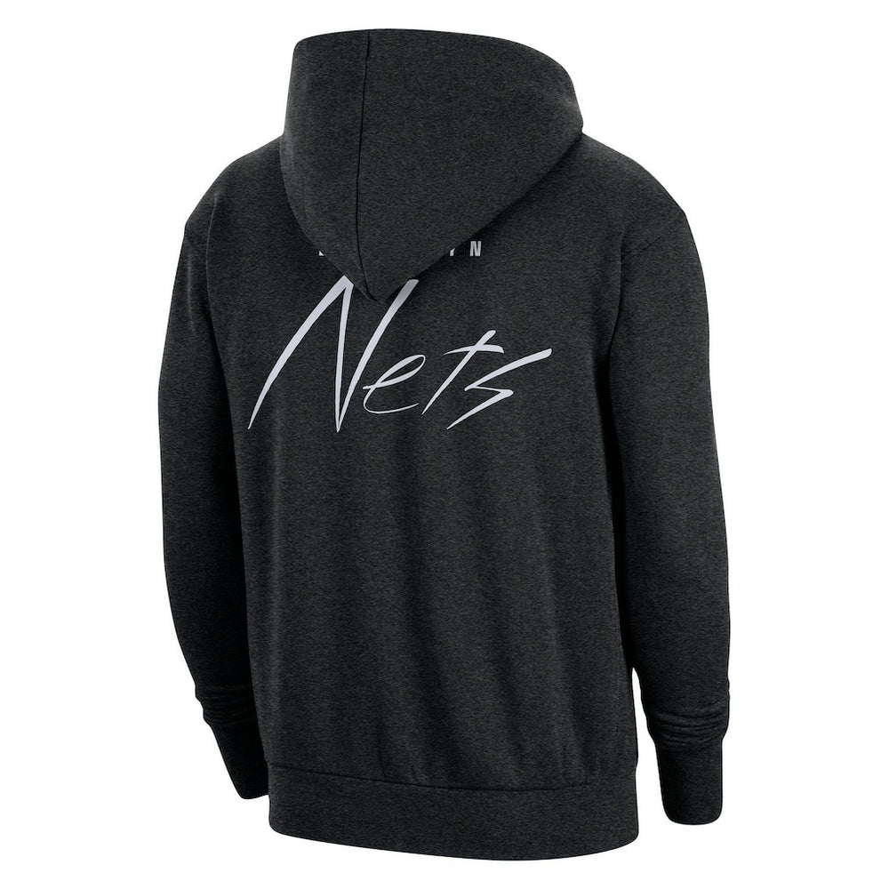 Brooklyn Nets Courtside Versus Flight Pullover Hoodie Heather Black | Nike