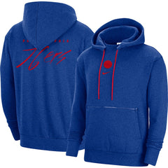 Philadelphia 76ers Courtside Versus Flight Pullover Hoodie Heather Royal | Nike Near Me
