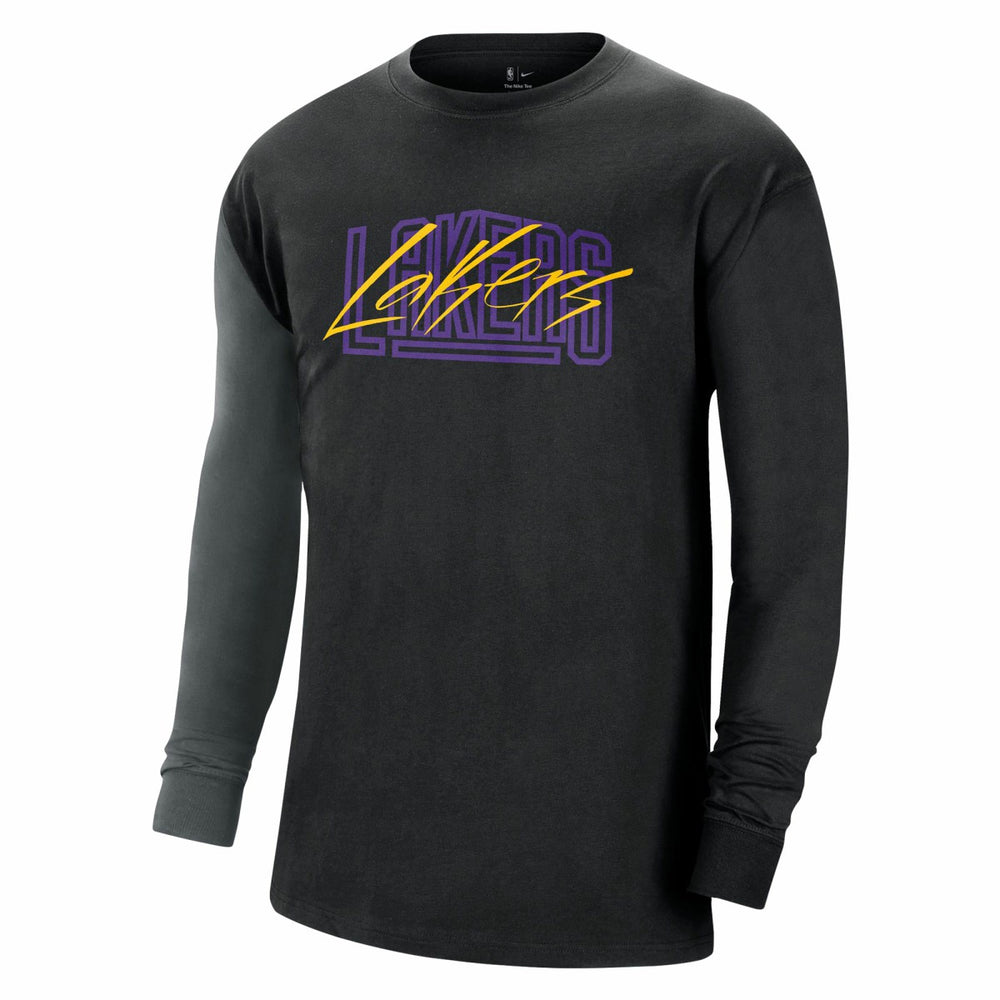 Los Angeles Lakers Courtside Versus Flight MAX90 Long Sleeve T-Shirt Black | Nike