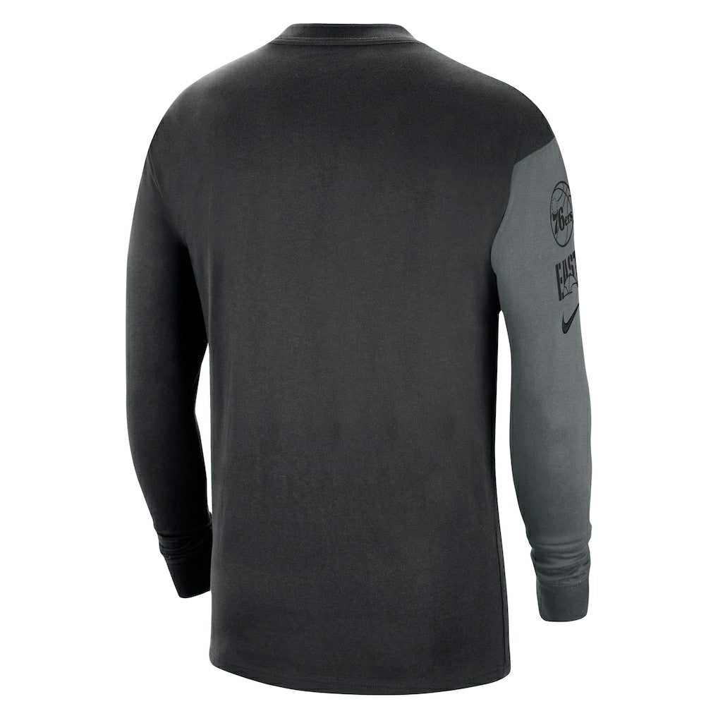 Philadelphia 76ers Courtside Versus Flight MAX90 Long Sleeve T-Shirt Black | Nike US