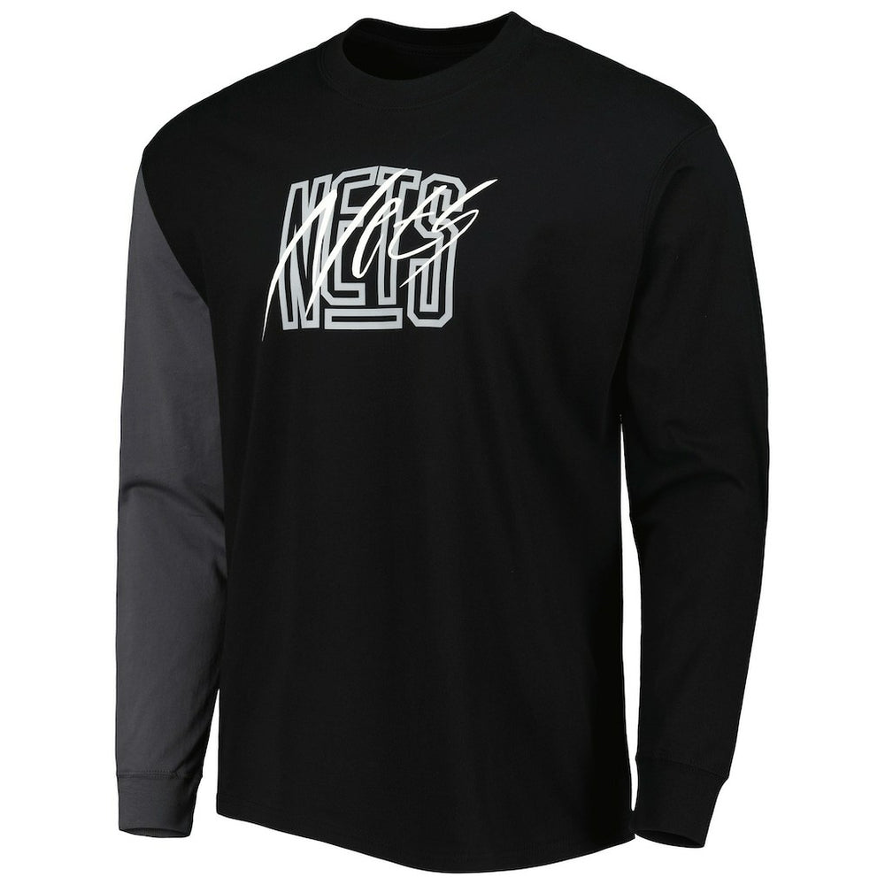 Brooklyn Nets Courtside Versus Flight MAX90 Long Sleeve T-Shirt Black | Nike Near Me
