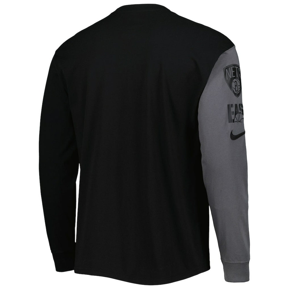 Brooklyn Nets Courtside Versus Flight MAX90 Long Sleeve T-Shirt Black | Nike Near Me