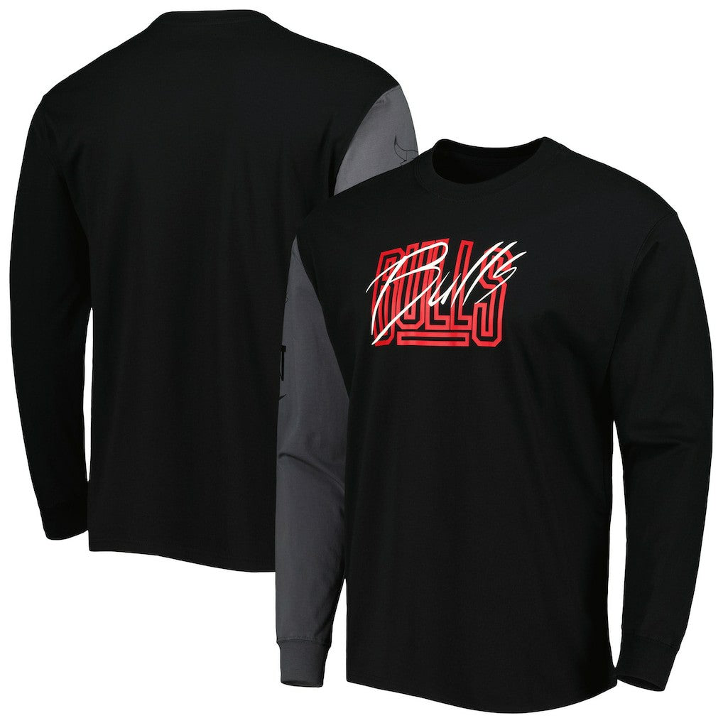 Chicago Bulls Courtside Versus Flight MAX90 Long Sleeve T-Shirt for sale Black | Nike