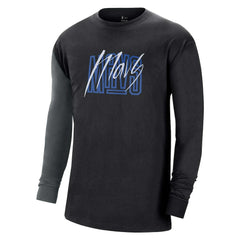 Dallas Mavericks Courtside Versus Flight MAX90 Long Sleeve T-Shirt for sale Black | Nike