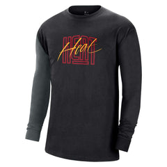 Miami Heat Courtside Versus Flight MAX90 Long Sleeve T-Shirt Black | Nike US