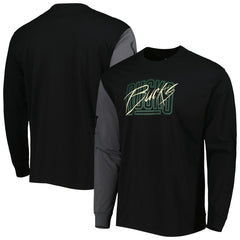 Milwaukee Bucks Courtside Versus Flight MAX90 Long Sleeve T-Shirt Black | Nike Lifestyle