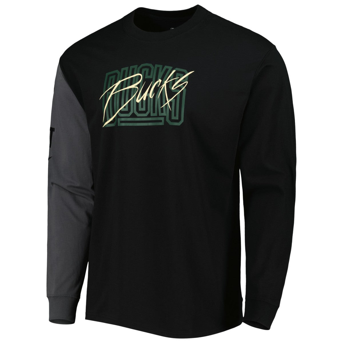 Milwaukee Bucks Courtside Versus Flight MAX90 Long Sleeve T-Shirt Black | Nike Lifestyle