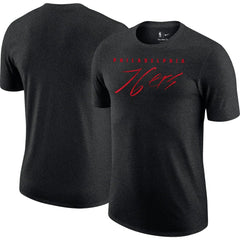 Philadelphia 76ers Courtside Versus Flight Max90 T-Shirt Heather Black | Nike Near Me