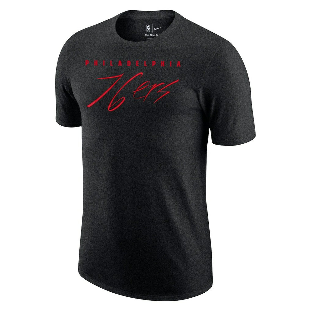 Philadelphia 76ers Courtside Versus Flight Max90 T-Shirt Heather Black | Nike Near Me