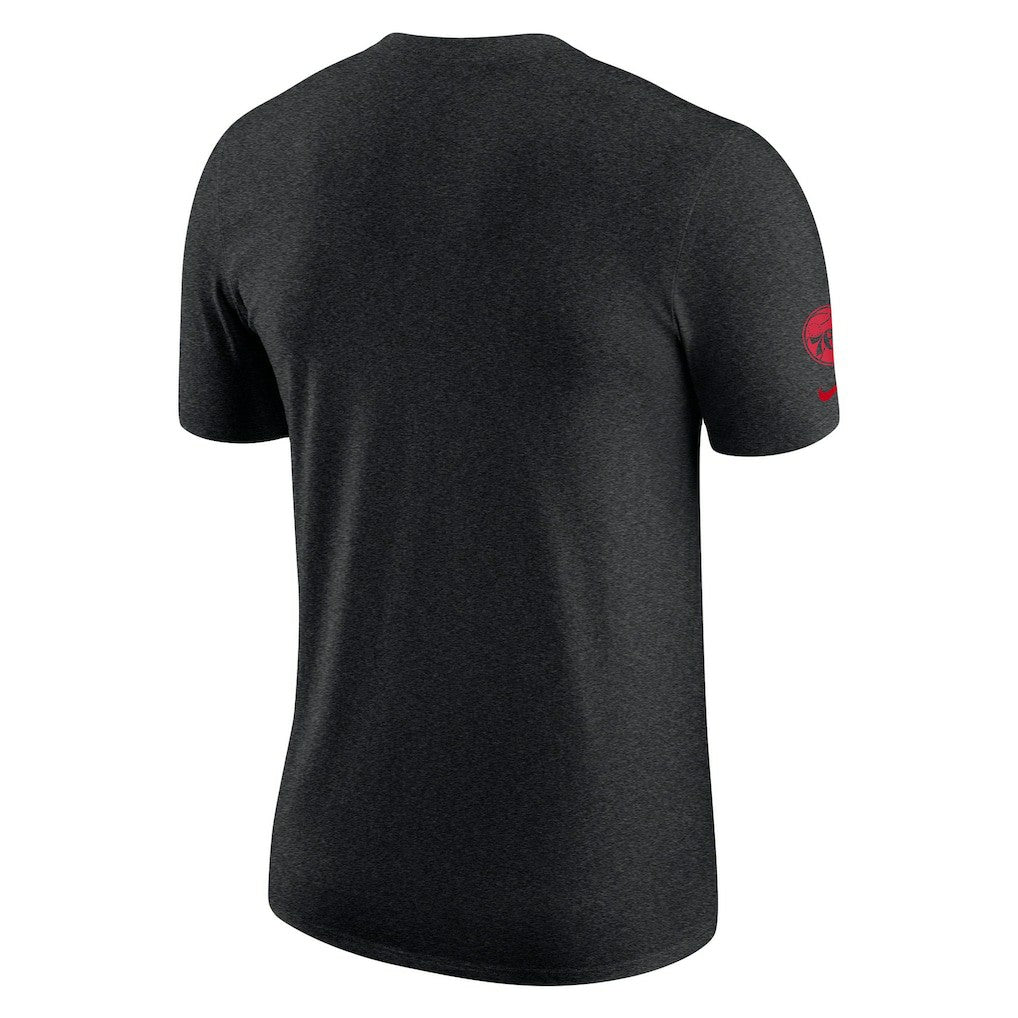 Philadelphia 76ers Courtside Versus Flight Max90 T-Shirt Heather Black | Nike Near Me