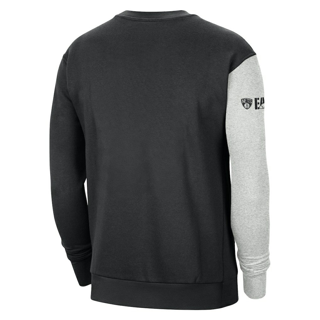 Brooklyn Nets Courtside Versus Force & Flight Pullover Sweatshirt Black/Heather Gray | Nike for sale