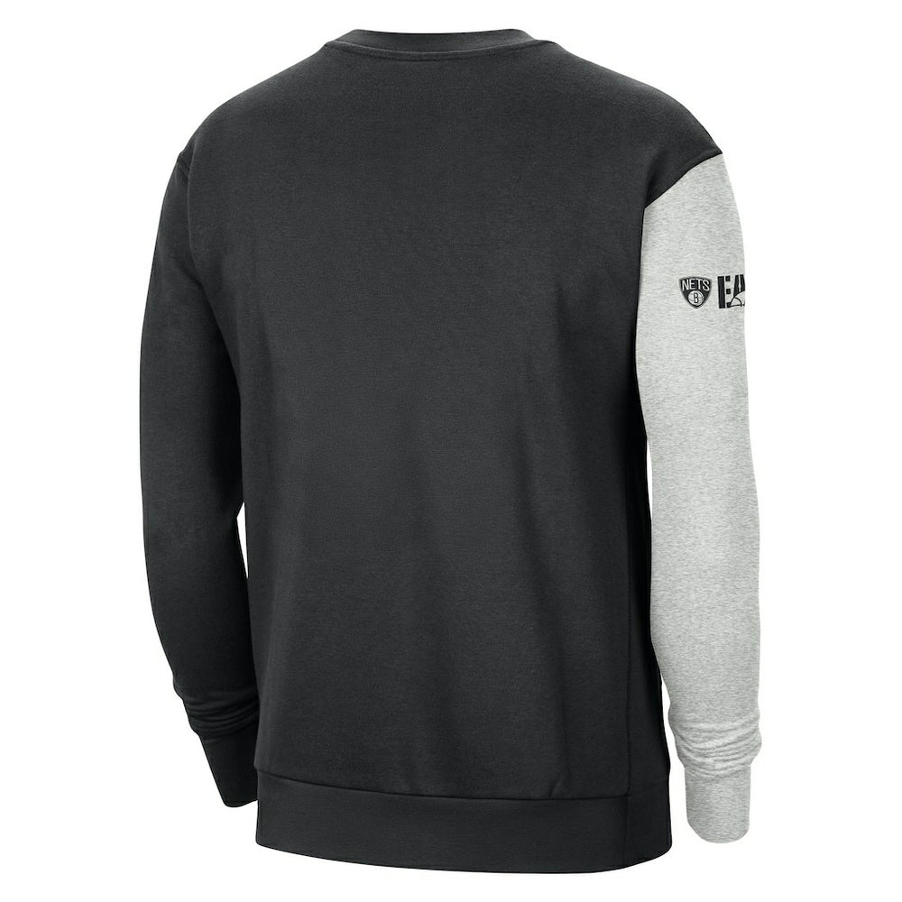 Brooklyn Nets Courtside Versus Force & Flight Pullover Sweatshirt Black/Heather Gray | Nike for sale