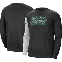 Boston Celtics Courtside Versus Force & Flight Pullover Sweatshirt Black/Heather Gray | Nike for sale