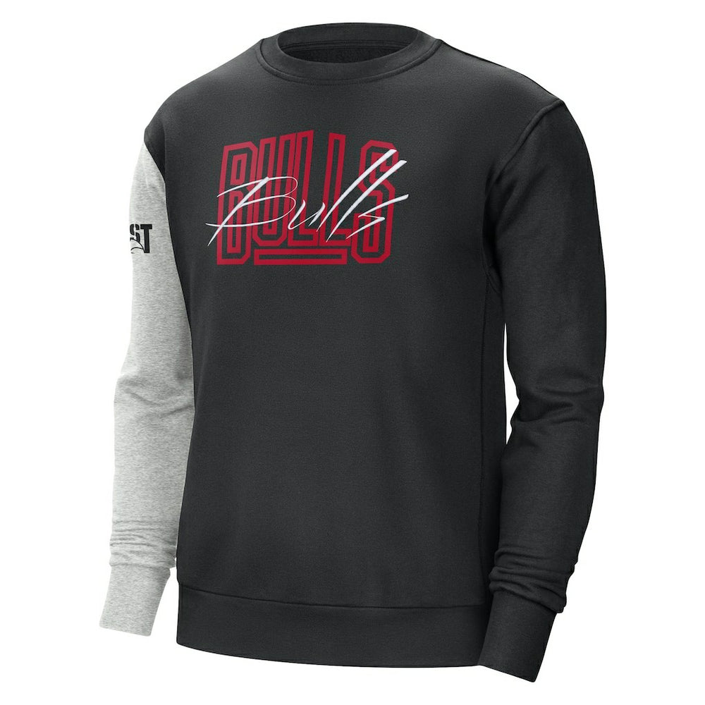 Chicago Bulls Courtside Versus Force & Flight Pullover Sweatshirt for sale Black/Heather Gray | Nike discount