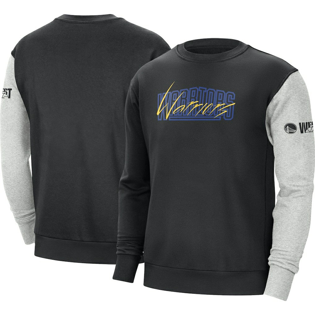 Golden State Warriors Courtside Versus Force & Flight Pullover Sweatshirt for sale Black/Heather Gray | Nike Near Me