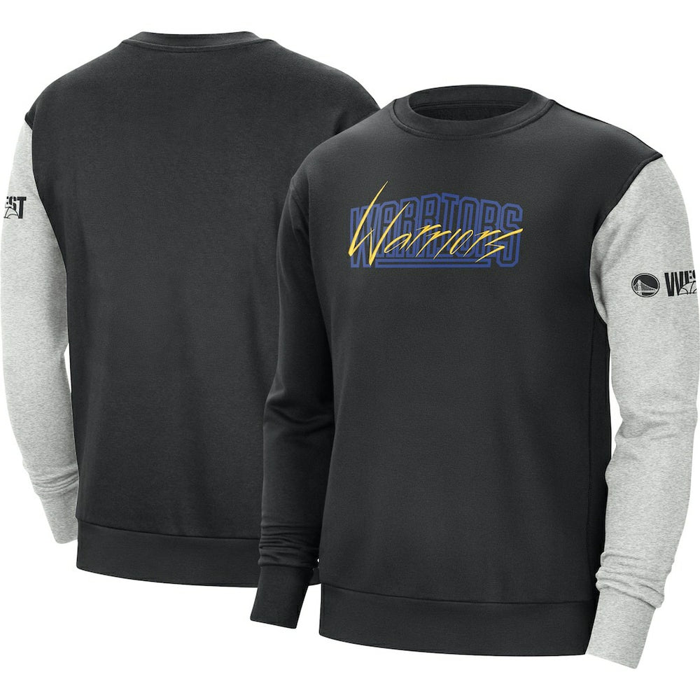 Golden State Warriors Courtside Versus Force & Flight Pullover Sweatshirt for sale Black/Heather Gray | Nike Near Me