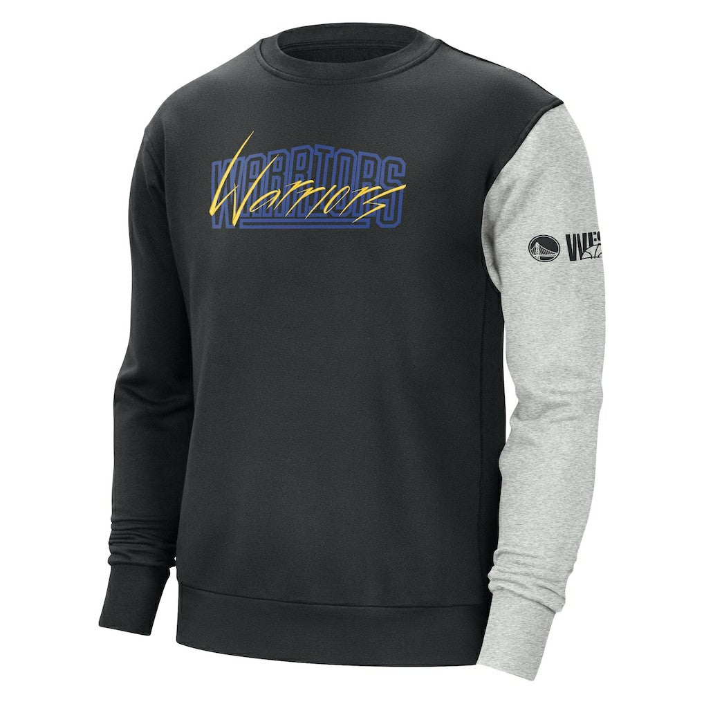 Golden State Warriors Courtside Versus Force & Flight Pullover Sweatshirt for sale Black/Heather Gray | Nike Near Me