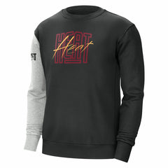 Miami Heat Courtside Versus Force & Flight Pullover Sweatshirt Black/Heather Gray | Nike outlet