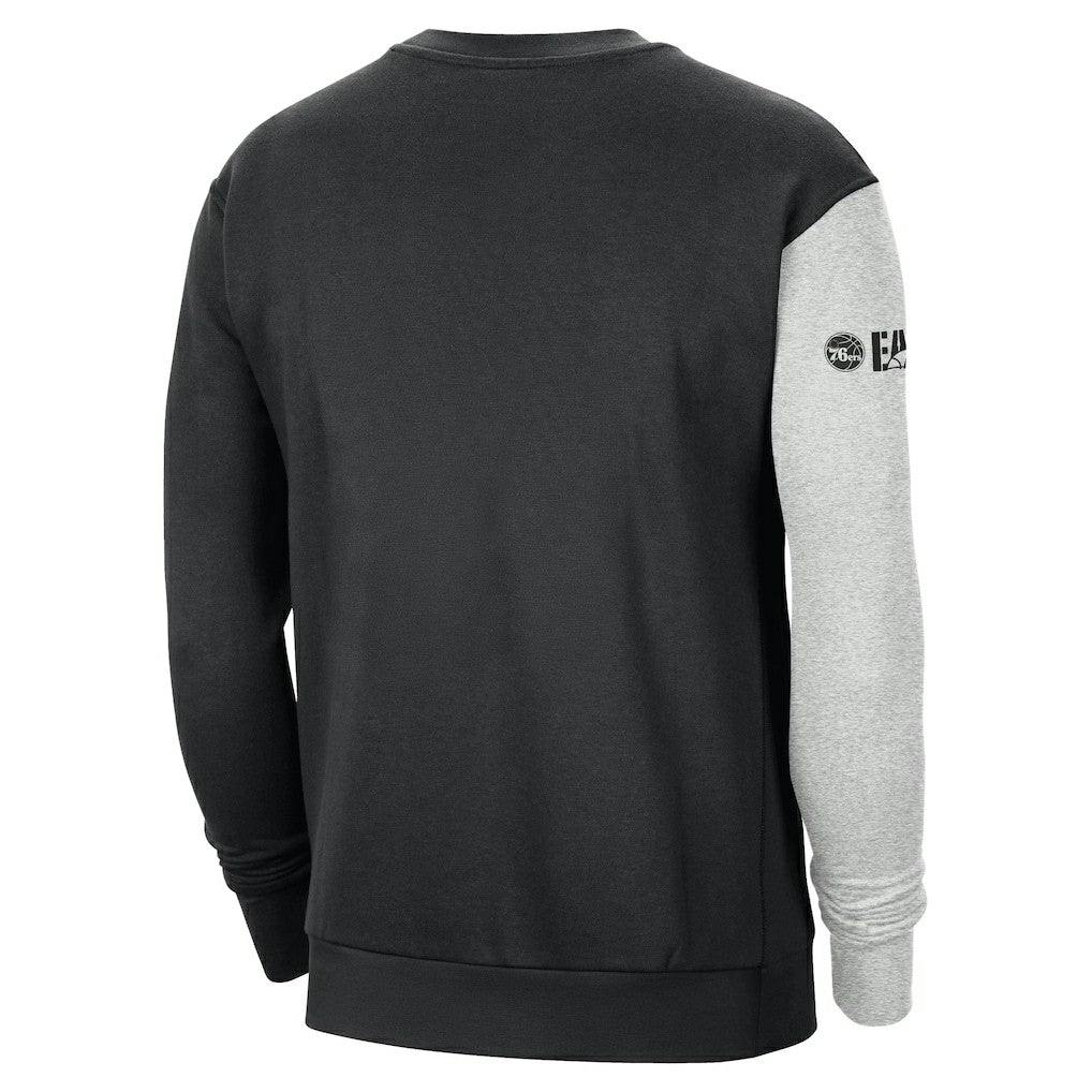 Philadelphia 76ers Courtside Versus Force & Flight Pullover Sweatshirt Black/Heather Gray | Nike US