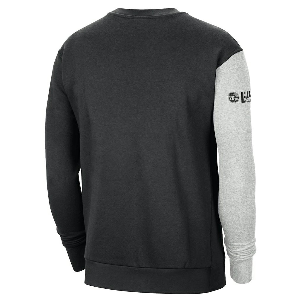 Philadelphia 76ers Courtside Versus Force & Flight Pullover Sweatshirt Black/Heather Gray | Nike US