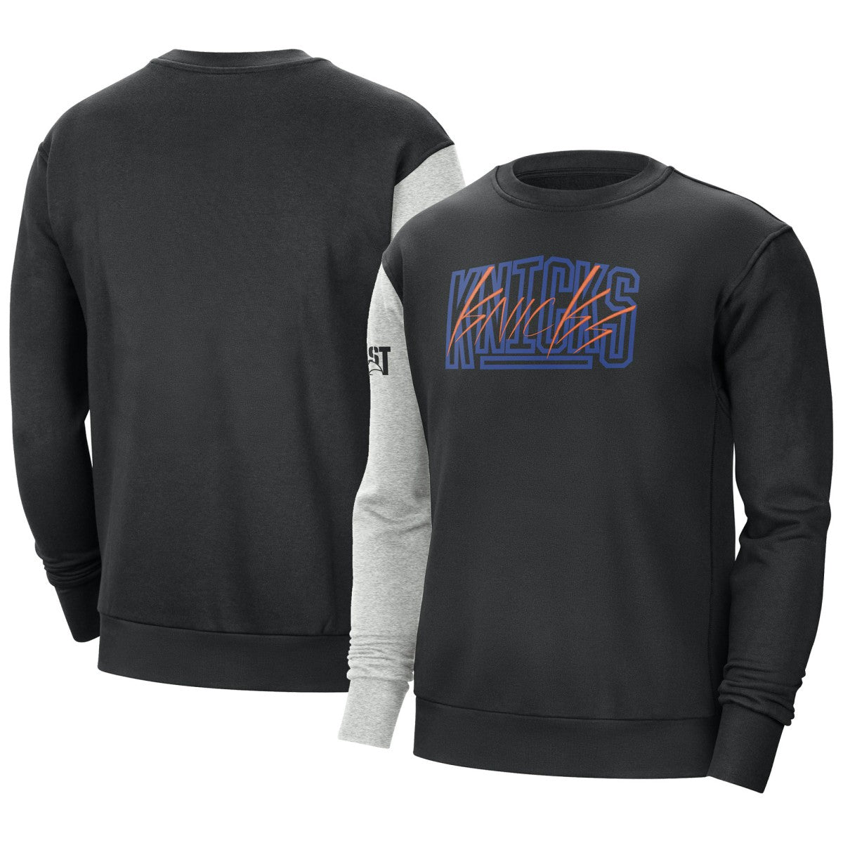 New York Knicks Courtside Versus Force & Flight Pullover Sweatshirt Black/Heather Gray | Nike Near Me